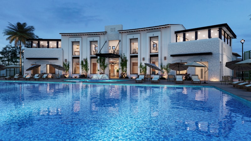 Purple Lagoon Resort — luxury casino hotel lobby